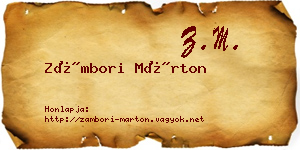 Zámbori Márton névjegykártya
