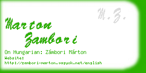 marton zambori business card